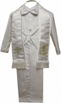 Boys Christening Tuxedo w/ Tail and Scarf and Virgin on the Jacket